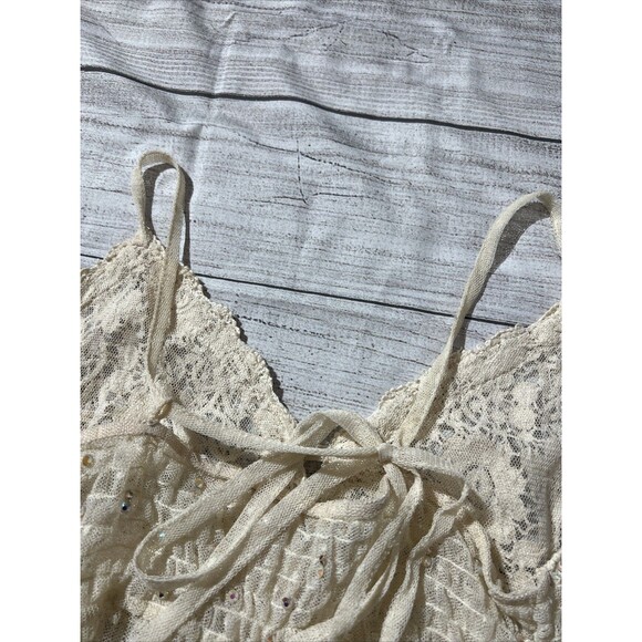 Rare Vintage Free People Say Hello to Heaven Lace Dots Crochet Slip Dress XS - Picture 11 of 13